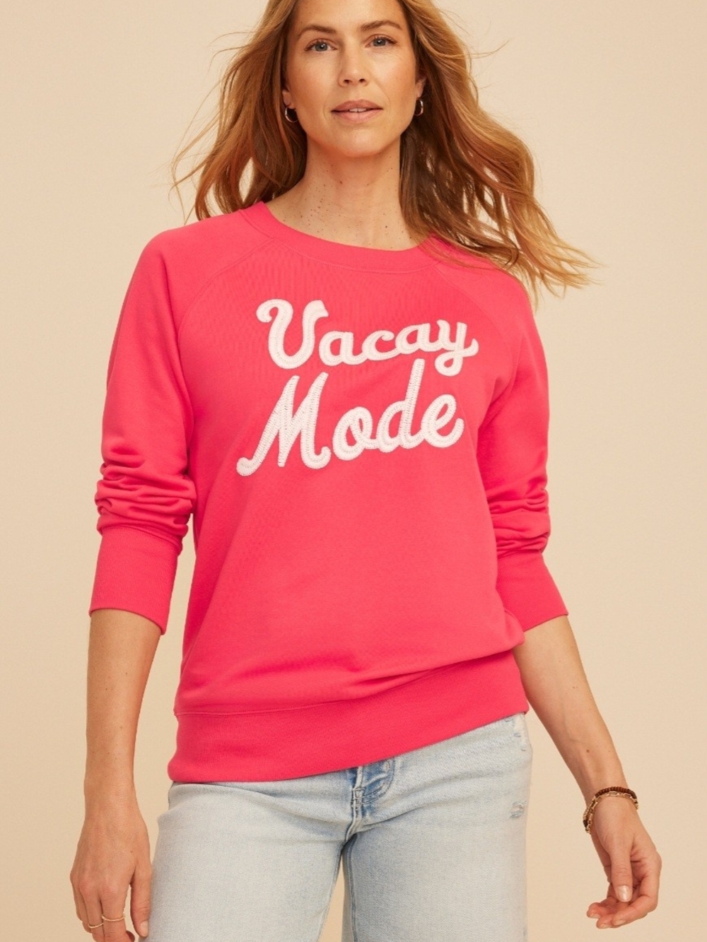 Maurices NWOT 0x Pink 'Vacay Mode' Crewneck Pullover